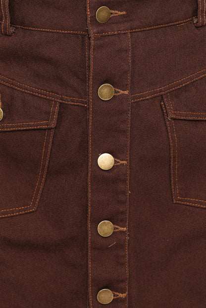 Petal and Pup USA BOTTOMS Presley Denim Skort - Dark Brown