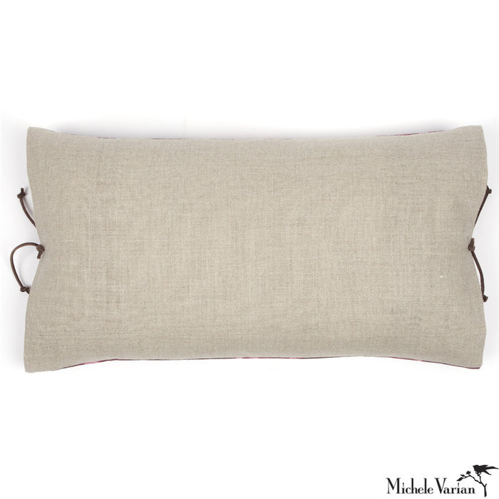 Printed Linen Pillow Starburst Blue 12x22