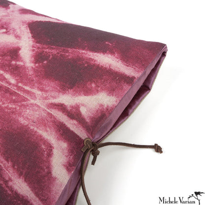 Printed Linen Pillow Starburst Plum 16x16