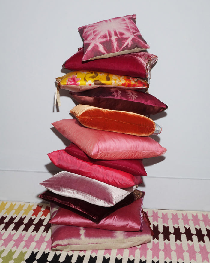Printed Linen Pillow Starburst Plum 16x16
