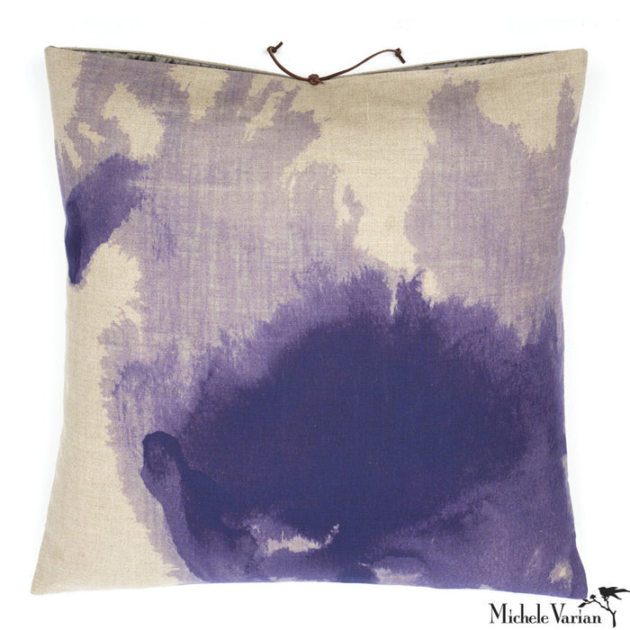 Printed Linen Pillow Wash Lilac 22x22
