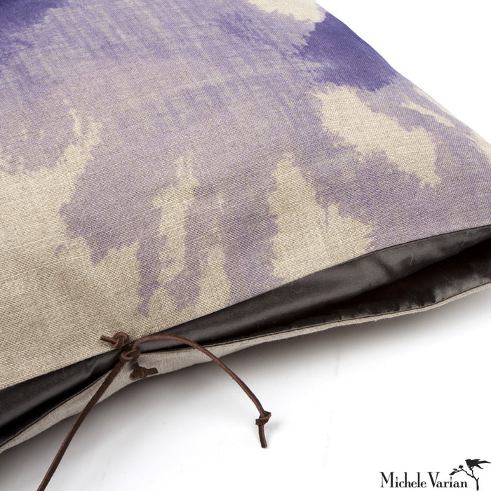 Printed Linen Pillow Wash Lilac 22x22