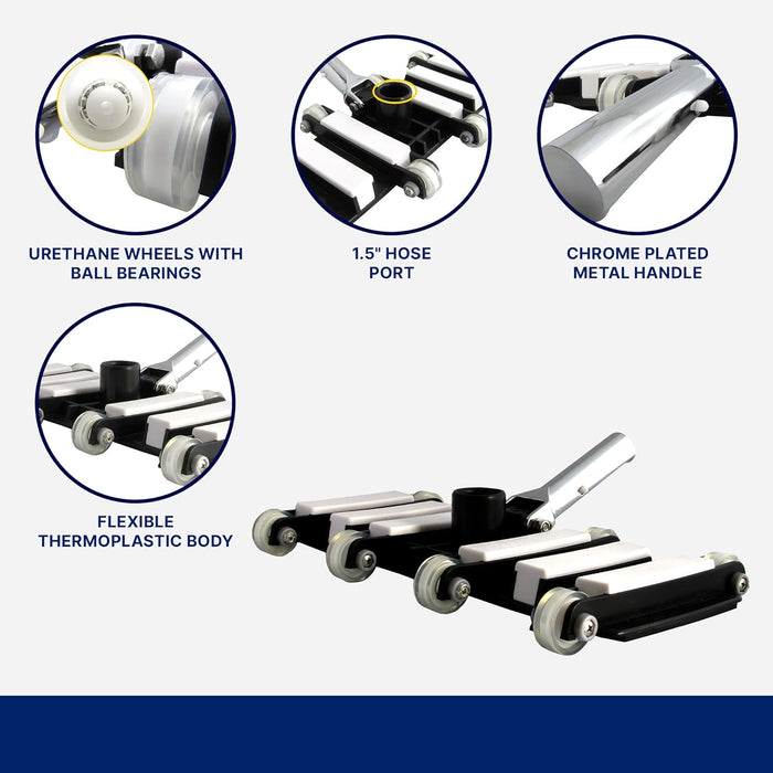 Professional Flexible Pool Vacuum Head with Extra Wide Weighted Design