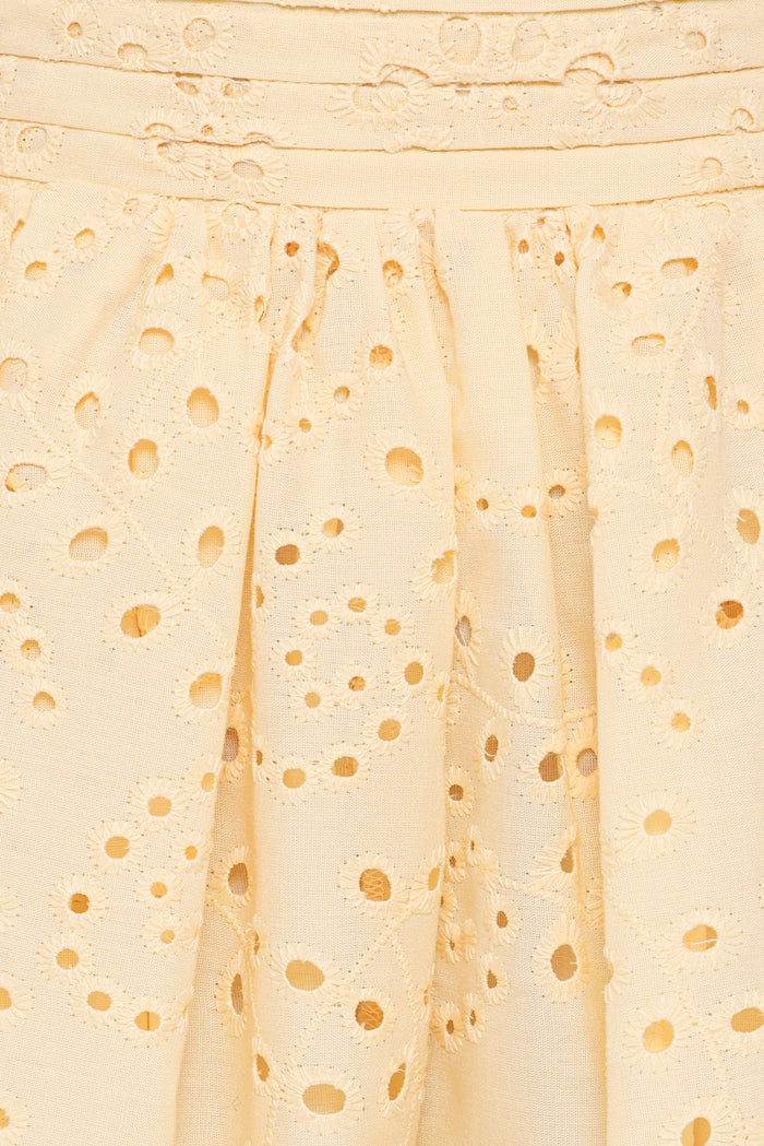 Petal and Pup USA BOTTOMS Regina Eyelet Flowy Short - Butter Yellow