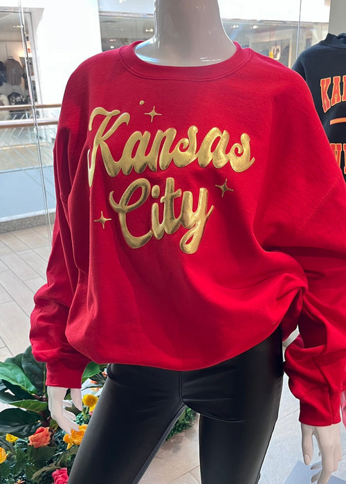 Retro Kansas City Crewneck Sweater (Gold Puff)