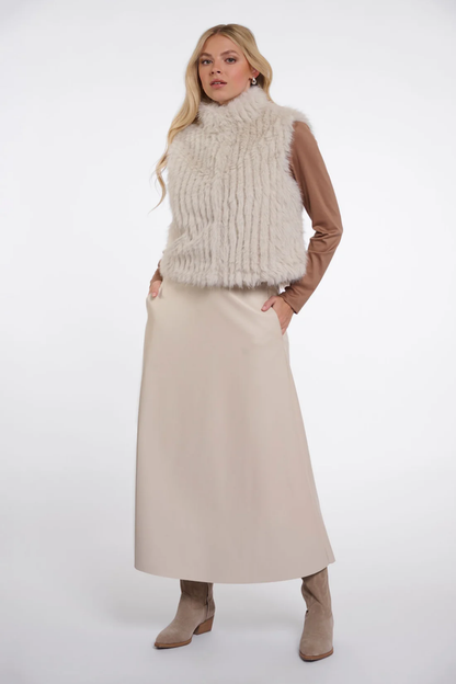 Rino & Pelle Dava Waistcoat Birch 7002611 on model. Shop Rino & Pelle at Dotique