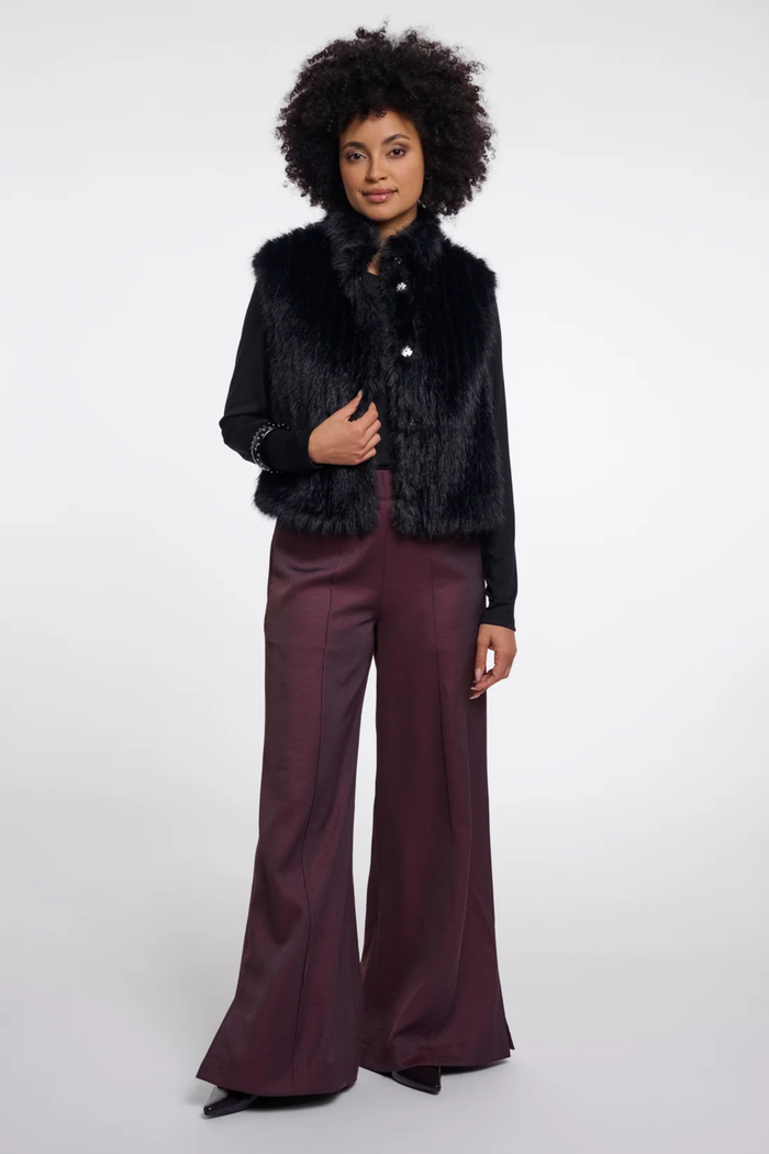 Rino & Pelle Dava Waistcoat Black 7002611 on model. Shop Rino & Pelle at Dotique