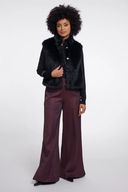 Rino & Pelle Dava Waistcoat Black 7002611 on model. Shop Rino & Pelle at Dotique