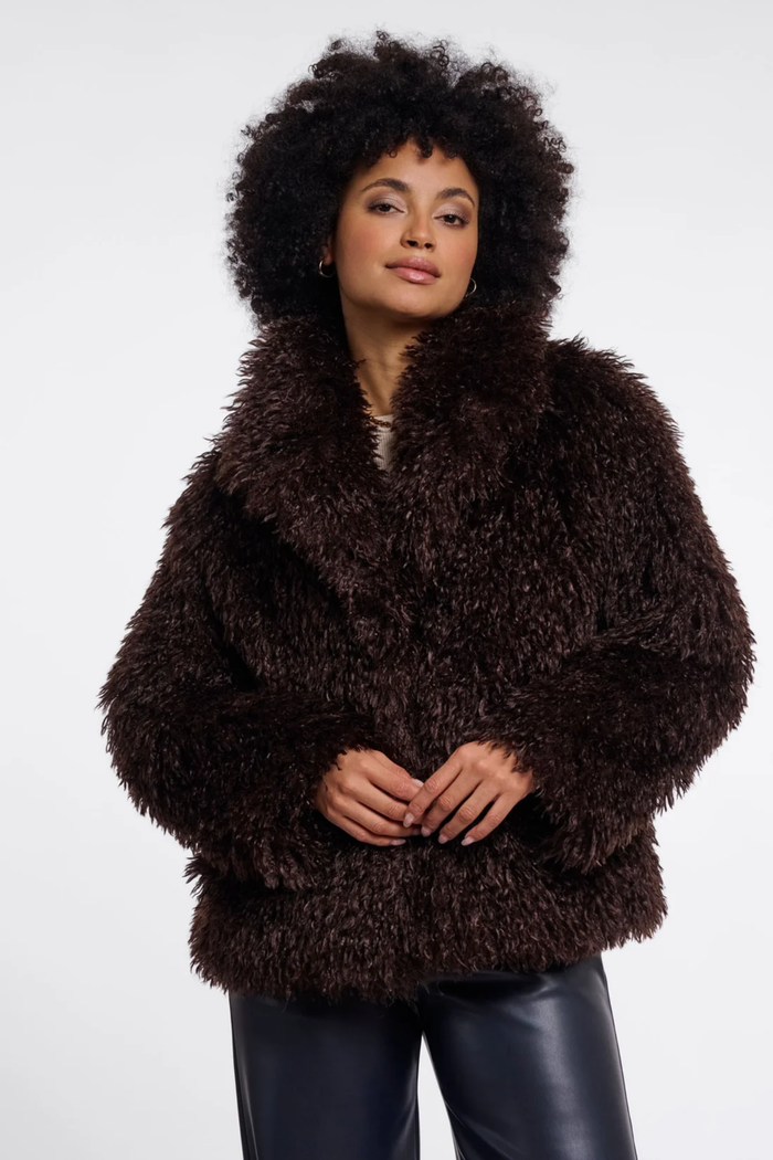 Rino & Pelle Lias Jacket Coffee Roast 7002611 on model. Shop Rino & Pelle at Dotique