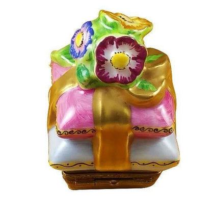 Pillow with Flowers Porcelain Limoges special occasions wedding French Trinket Box
