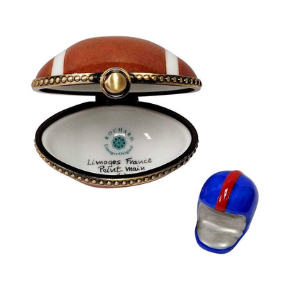Football with Removable Football Helmet Porcelain Limoges sports French Trinket Box