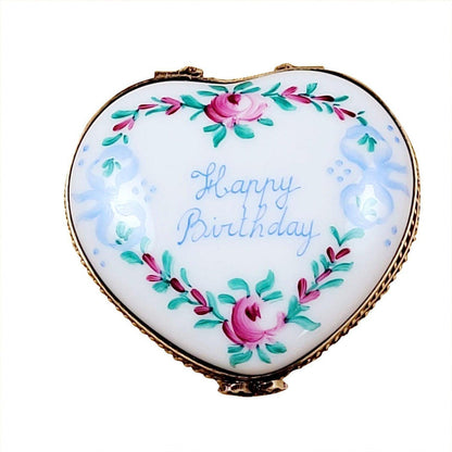 Happy Birthday Heart Porcelain Limoges birthday heart French Trinket Box