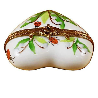 Lily of the Valley Heart Porcelain Limoges heart bugs critters garden French Trinket Box