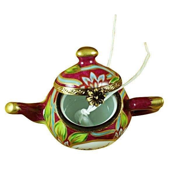 Teapot - Love & Live Happy Porcelain Limoges China Special French Trinket Box