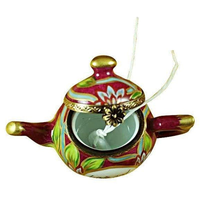 Teapot - Love & Live Happy Porcelain Limoges China Special French Trinket Box