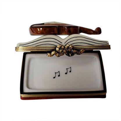Music Book with Violin Porcelain Limoges music book French Trinket Box