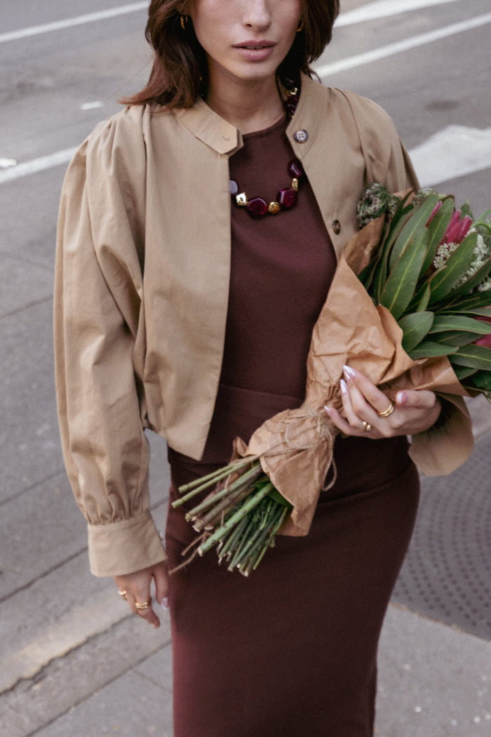 Petal and Pup USA OUTERWEAR Rory Bubble Hem Jacket - Khaki