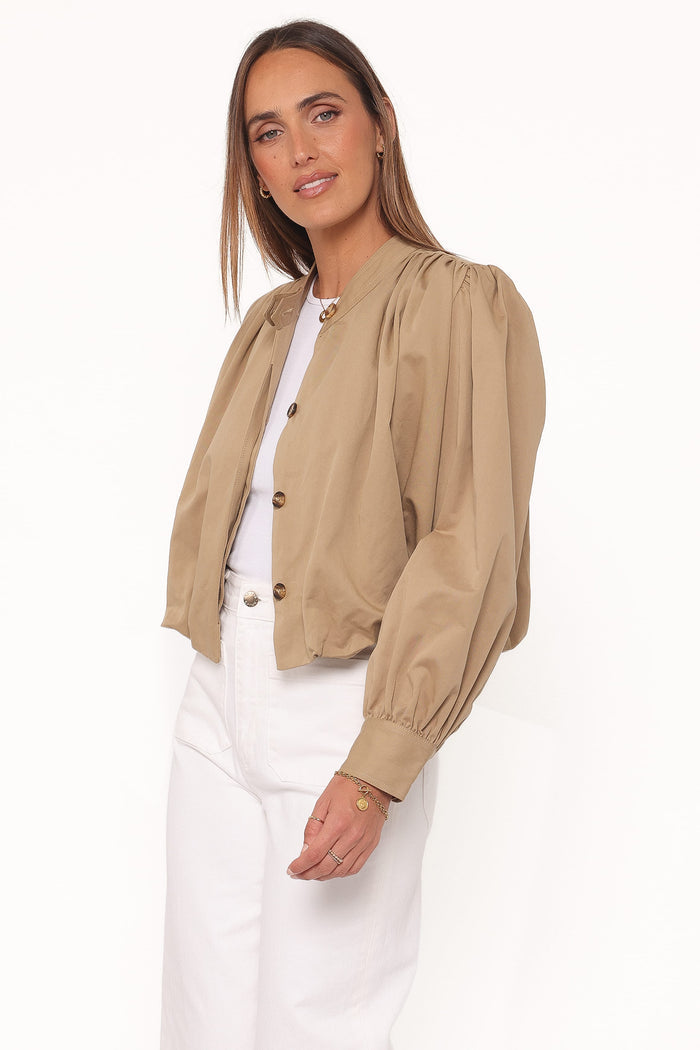 Petal and Pup USA OUTERWEAR Rory Bubble Hem Jacket - Khaki