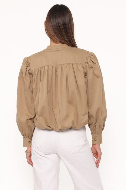 Petal and Pup USA OUTERWEAR Rory Bubble Hem Jacket - Khaki
