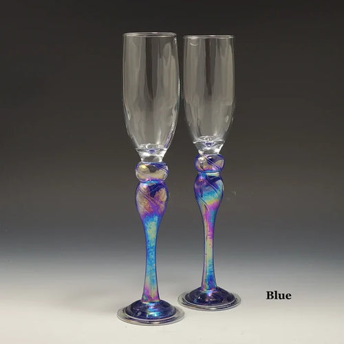 Rosetree Glassware- Blue Champagne Glass