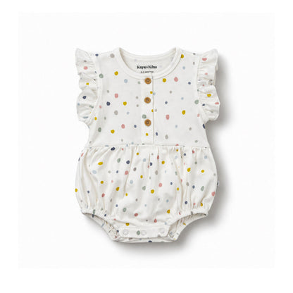 Ruffle Bubble Romper - Soft Dots