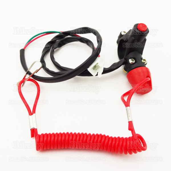 Safety Tether Engine Stop Kill Switch Push Button For Mini Dirt ATV Quad Pocket Bike Motorcycle