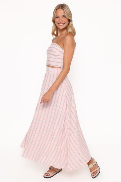 Petal and Pup USA SETS Serafina Two Piece Set - Pink/Blue Stripe