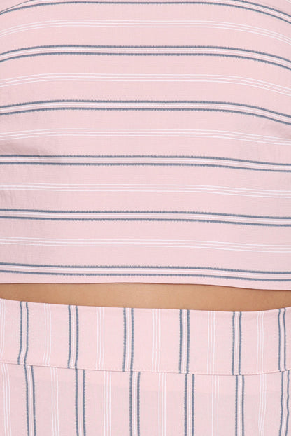 Petal and Pup USA SETS Serafina Two Piece Set - Pink/Blue Stripe