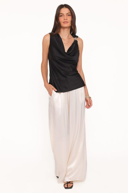 Petal and Pup USA TOPS Serena Cowl Neck Top - Black