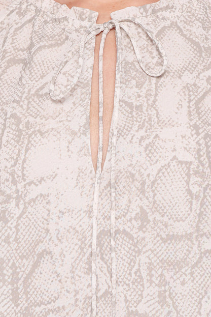 Petal and Pup USA DRESSES Sigrid Tie Cuff Mini Dress - Snake Print