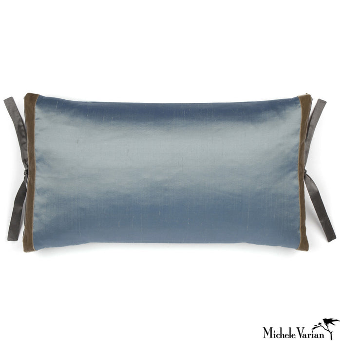 Silk Dupioni Pillow Slate 12x22