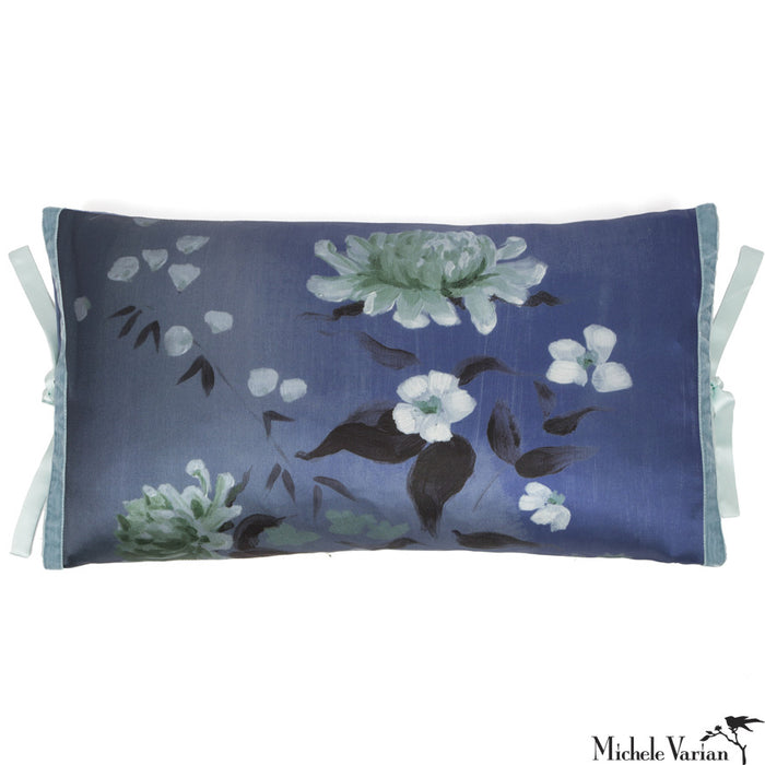 Silk Print Pillow Corn Flower 12x22