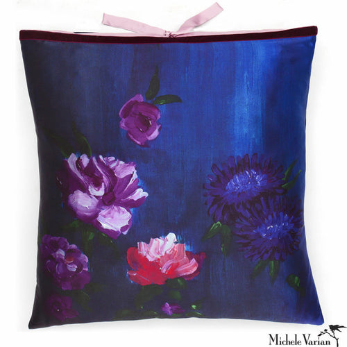 Silk Print Pillow Inky Floral 20x20