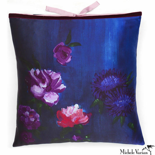 Silk Print Pillow Inky Floral 20x20
