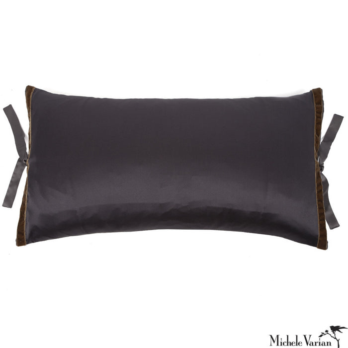 Silk Print Pillow Multi Spear Gray 12x22