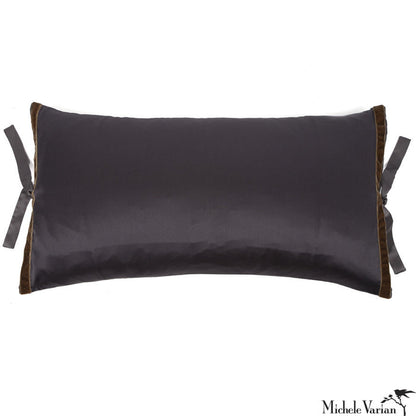 Silk Print Pillow Multi Spear Gray 12x22