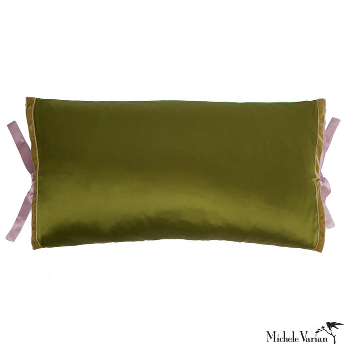 Silk Print Pillow Multi Spear Green 12x22