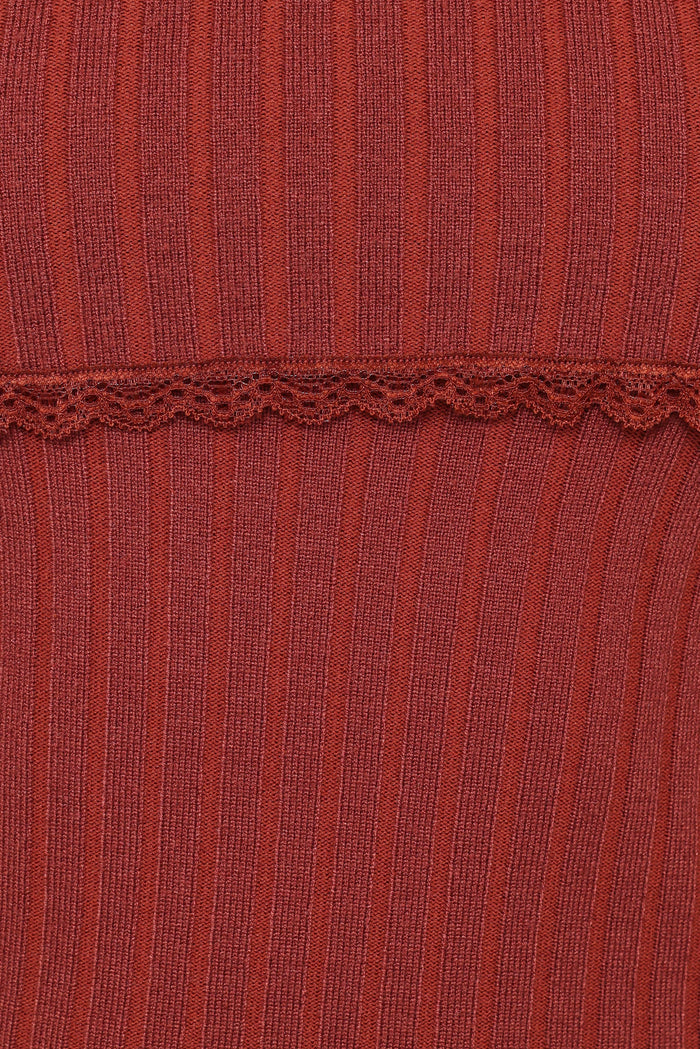 Petal and Pup USA TOPS Sirmione Off Shoulder Pointelle Top - Burgundy