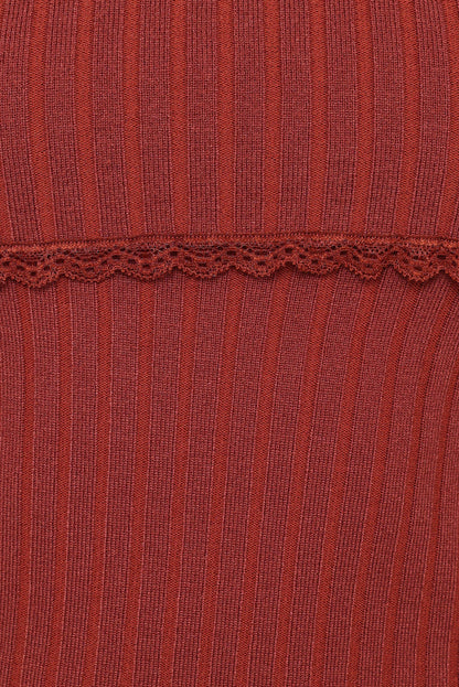 Petal and Pup USA TOPS Sirmione Off Shoulder Pointelle Top - Burgundy