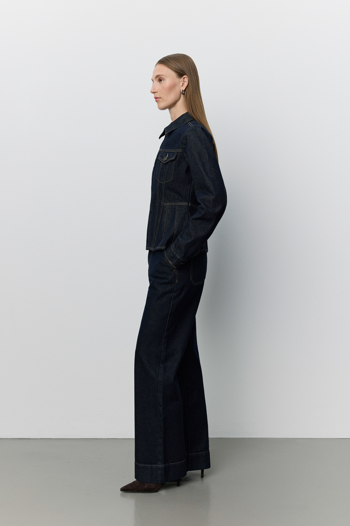 Sofie Schnoor Savakisw Slim Fit Raw Denim Jacket S263270 side view Shop Sofie Schnoor at Dotique