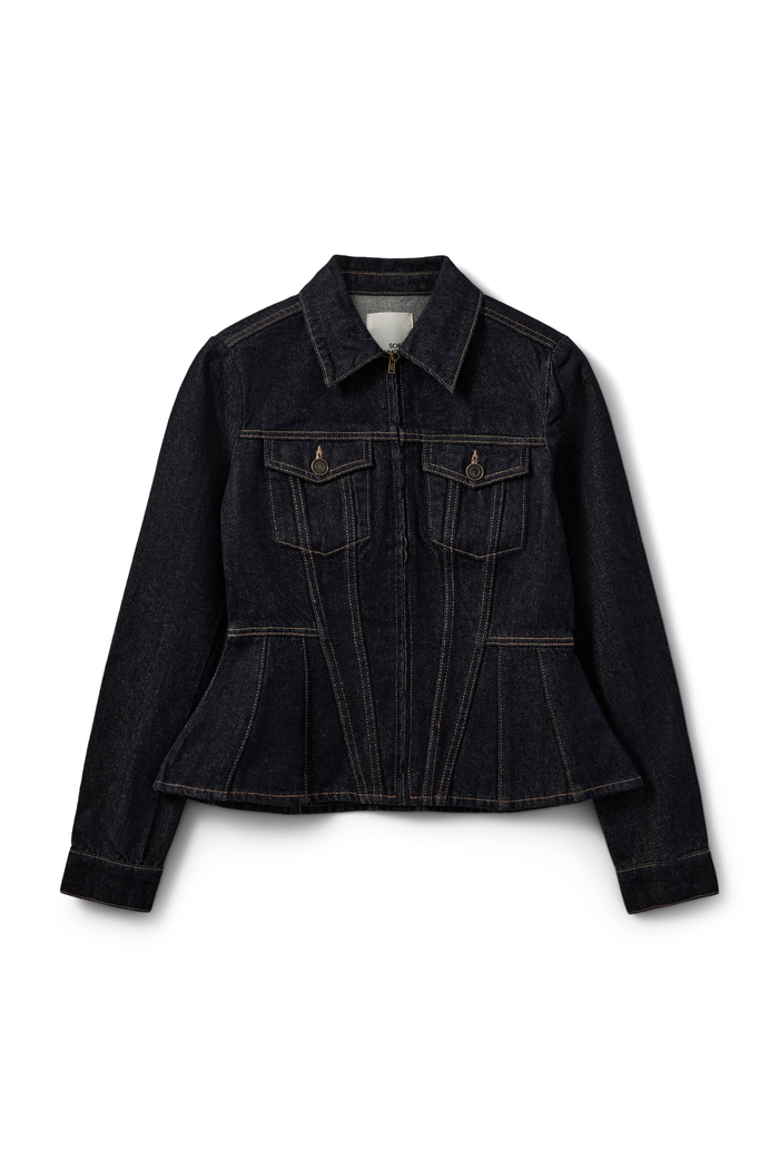 Sofie Schnoor Savakisw Slim Fit Raw Denim Jacket S263270 front view Shop Sofie Schnoor at Dotique