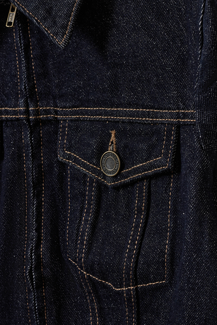 Sofie Schnoor Savakisw Slim Fit Raw Denim Jacket S263270 pocket detail Shop Sofie Schnoor at Dotique