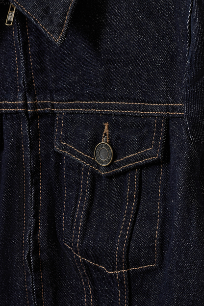 Sofie Schnoor Savakisw Slim Fit Raw Denim Jacket S263270 pocket detail Shop Sofie Schnoor at Dotique
