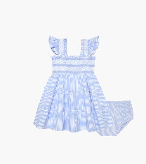 The Baby Ellie Nap Dress - Blue/White Stripe