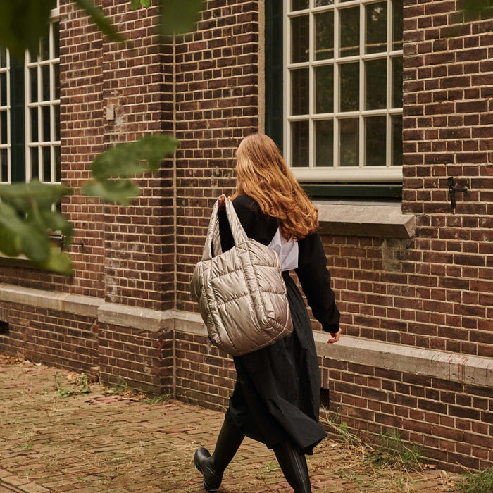 Tinne + Mia Clode Puffy Shoulder Bag - Greige Gold