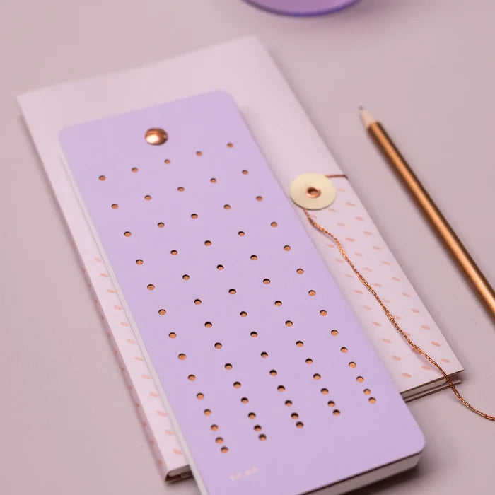 Tinne + Mia Notebook with Japanese Closure - Lilac Dash