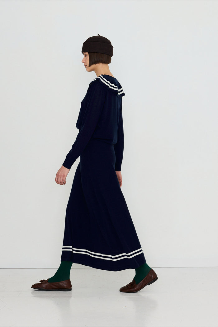 Navy Tiny Big Sister Sailor Polo AW26-674 on model Shop Tiny Big Sister at Dotique