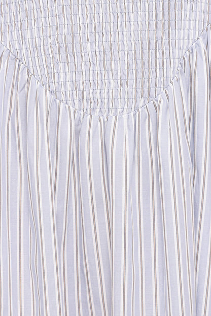 Petal and Pup USA DRESSES Tony Maxi Dress - Brown/Blue Stripe
