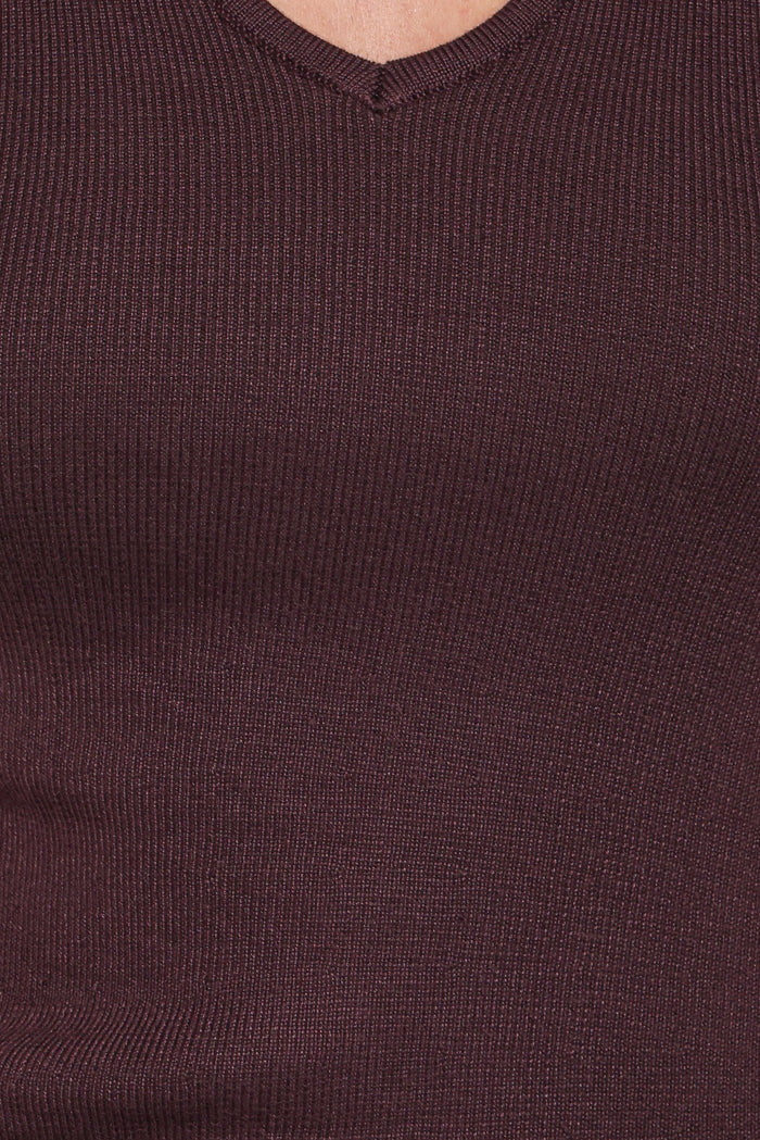 Petal and Pup USA TOPS Tori Side Cinch Knitted Top - Chocolate Brown