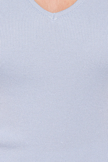 Petal and Pup USA TOPS Tori Side Cinch Knitted Top - Light Blue